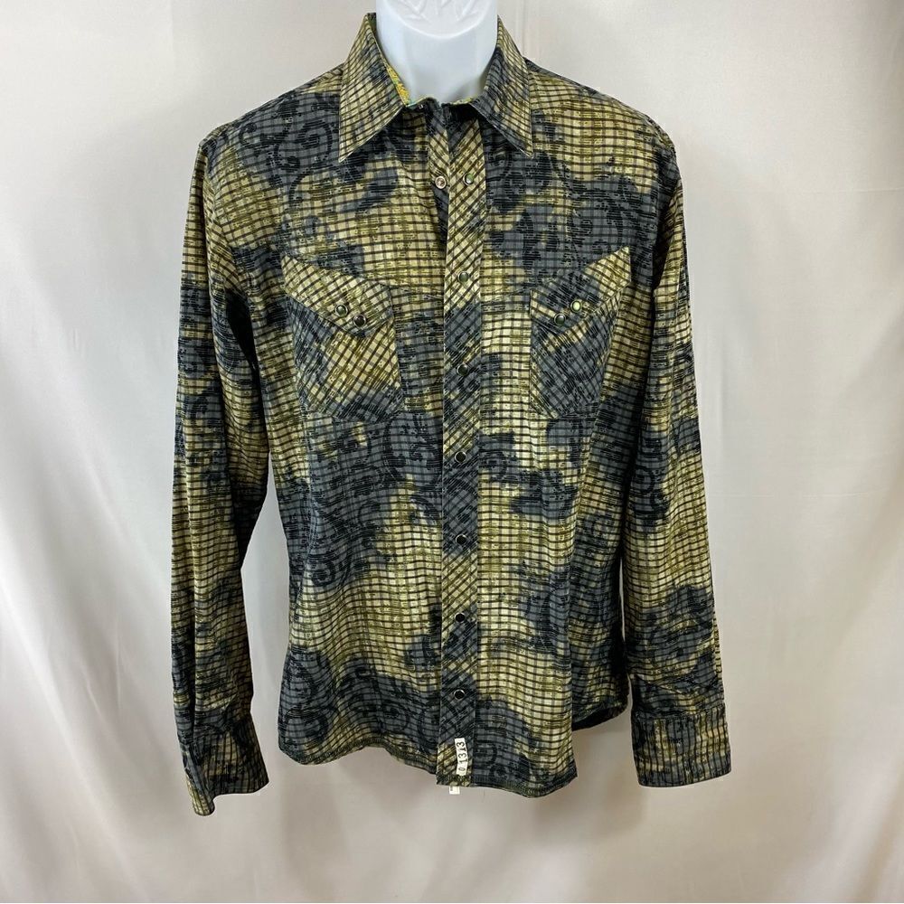 Georg Roth Large Deep Green and Navy Blue long sleeve shirt